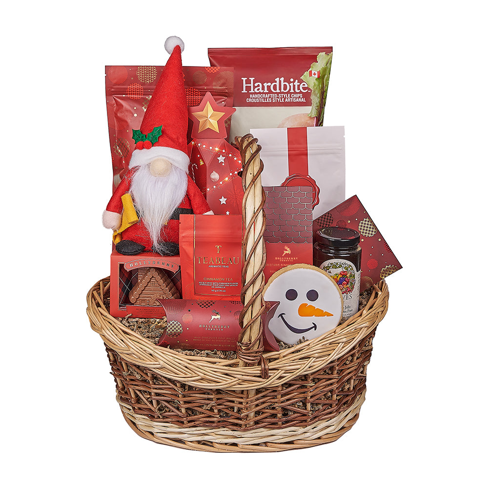 Holiday Artisan Snack Gift Basket – how the gift is presented