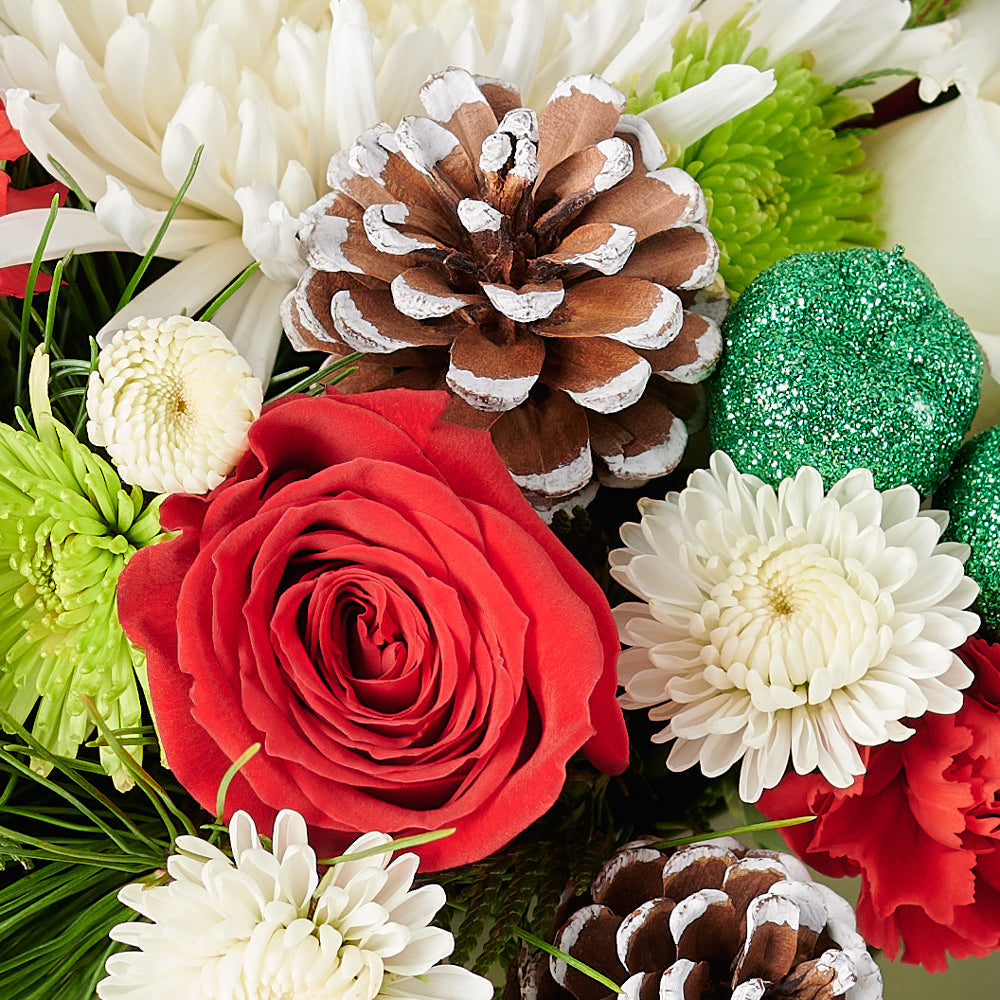 Mixed Flower Box, Set 23992-2021, Floral Gift, Floral Gift Box, holiday, christmas, holiday floral delivery, delivery holiday floral, Christmas flower box blooms, blooms america christmas flower box, blooms america