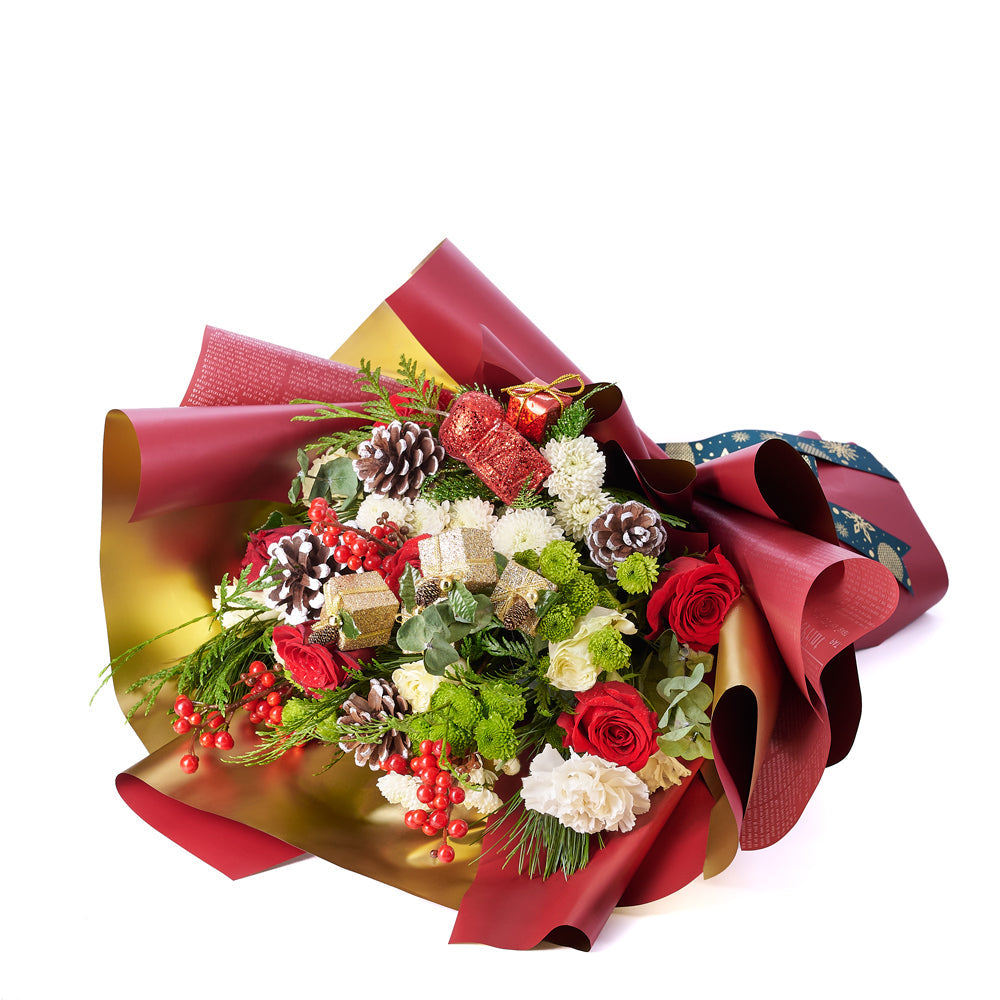 Mixed floral bouquet, Mixed flower arrangement, Mixed Flower Bouquet, Flower Bouquet, Floral Gift, Floral Arrangement, holiday, christmas, Mixed Roses Bouquet, Rose, Rose Arrangement, Rose Bouquet, Set 24017-2021, holiday rose delivery, delivery holiday rose, christmas bouquet America Blooms, America Blooms christmas bouquet, america