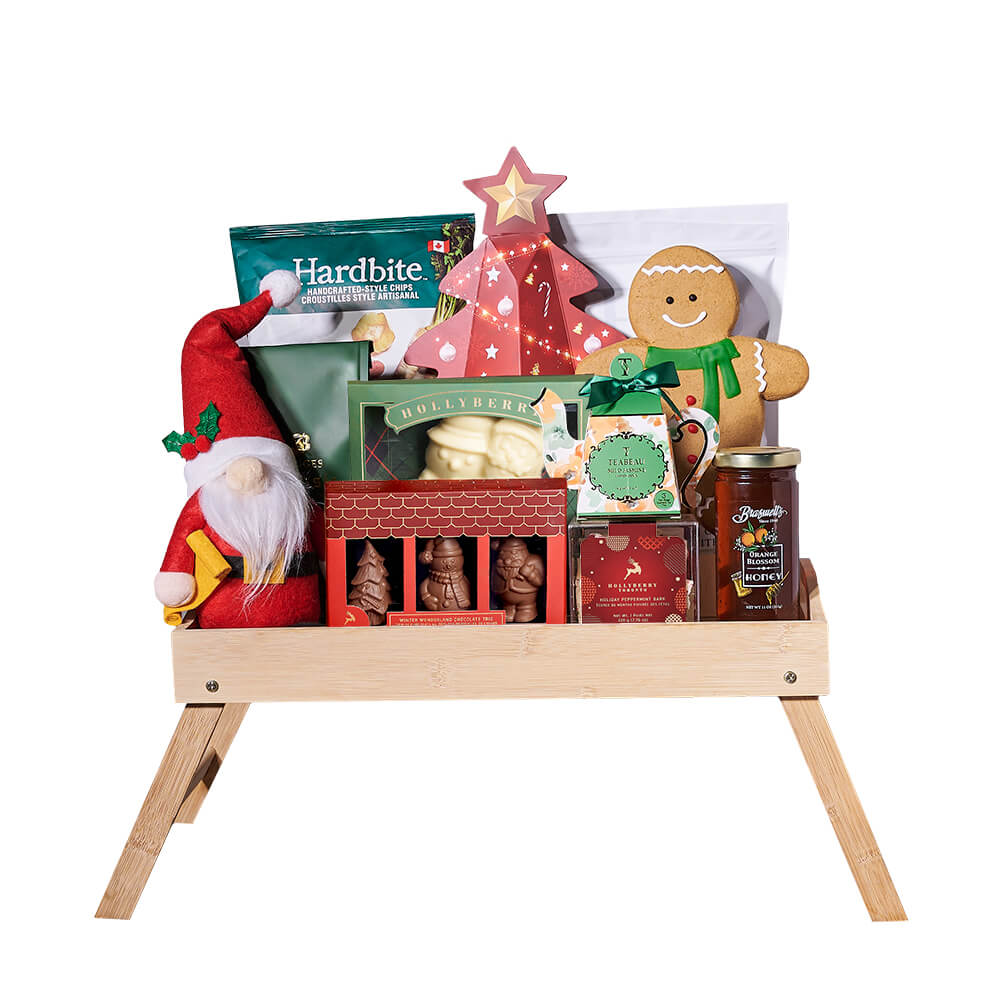Festive Bamboo Bed Tray Gift – how the gift is presented