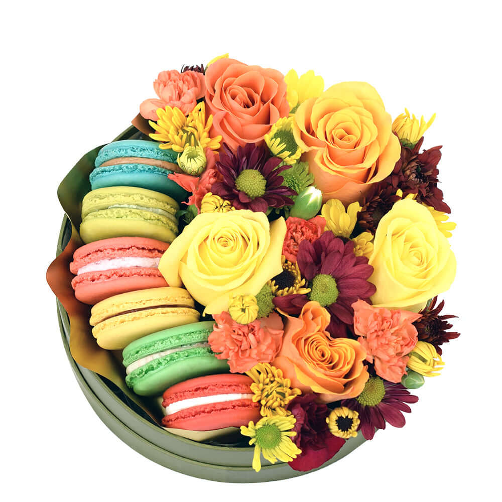 Vintage Rainbow Floral Blooms America Gourmet Flower Gift - Same Day Blooms America Delivery