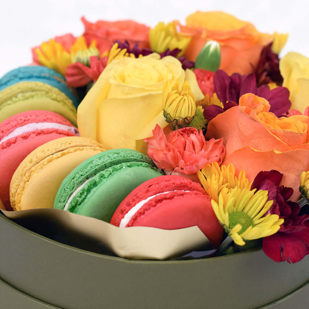 Vintage Rainbow Floral Blooms America Gourmet Flower Gift - Same Day Blooms America Delivery
