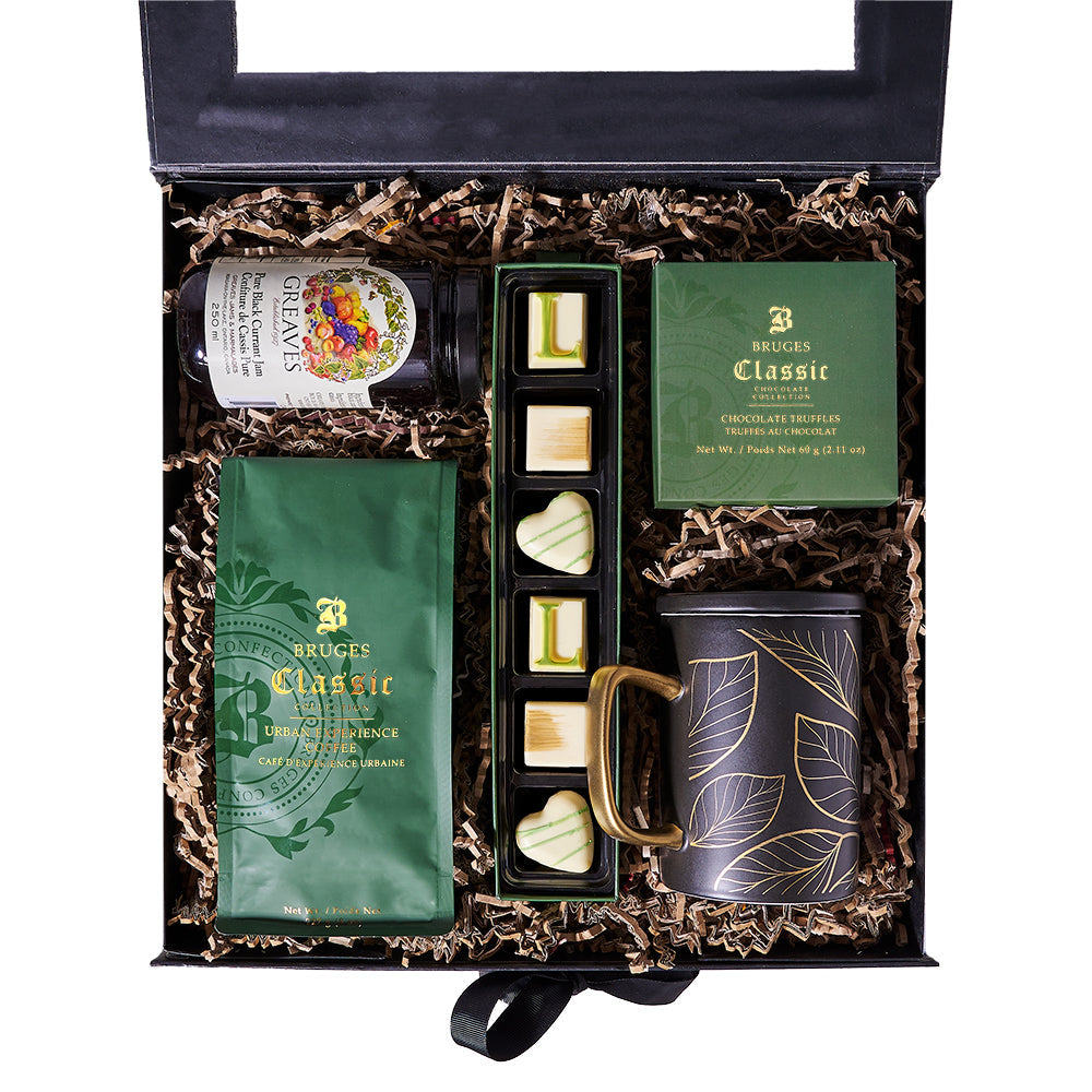 Black Folding Box with Truffles – how the gift is presented