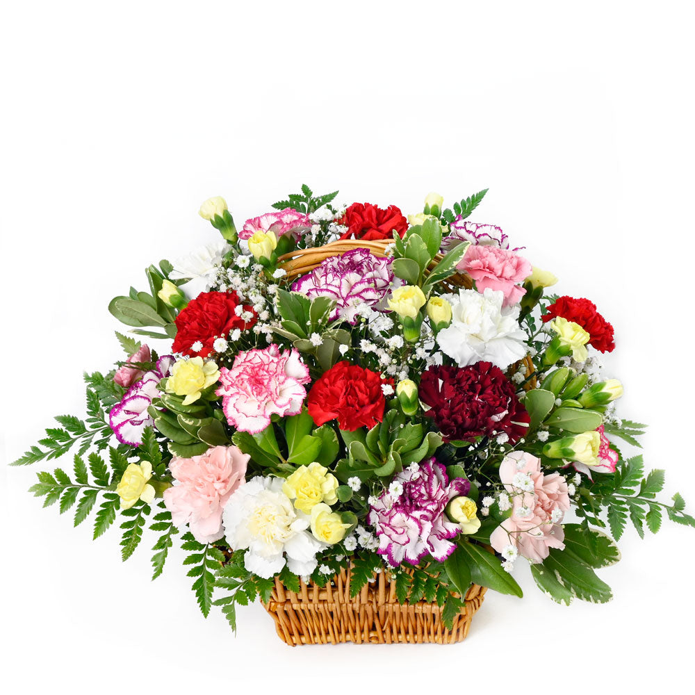 Mixed Carnation Floral Arrangement – how the gift is presented