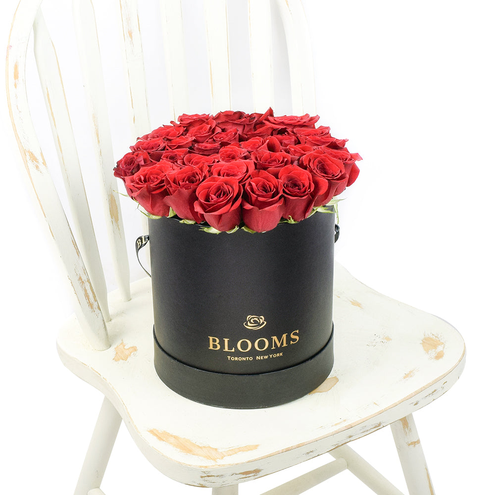 Premium Red Rose Gourmet Hat Box Gift – how the gift is presented