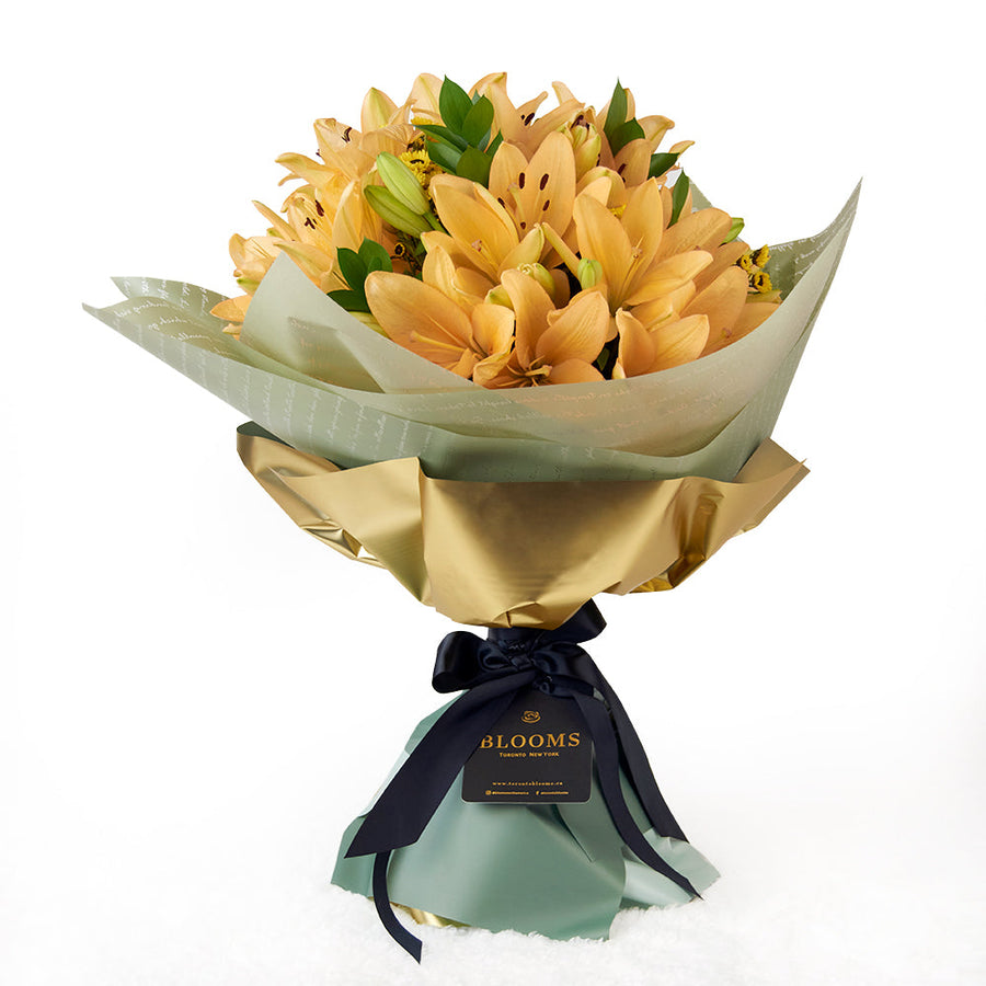 Amber Celebration Lily Bouquet, from America Blooms - Same Day America Delivery.