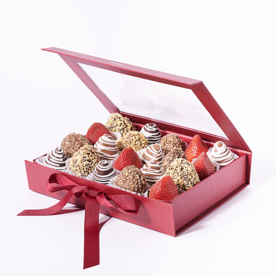 Assorted Chocolate Dipped Strawberry Gift Box, Dessert Box from America Blooms - America Delivery.
