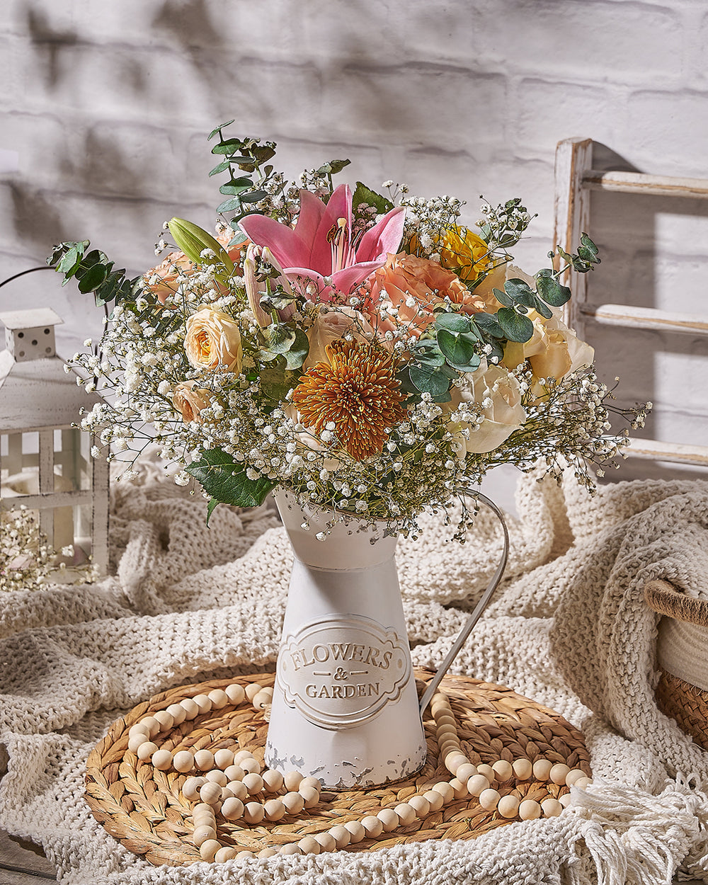 Flowers prepared for delivery to a recipient in the United States