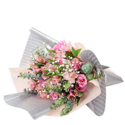 Blushing Notes Mixed Roses - Rose Bouquet Gift - America Blooms- America Blooms Delivery