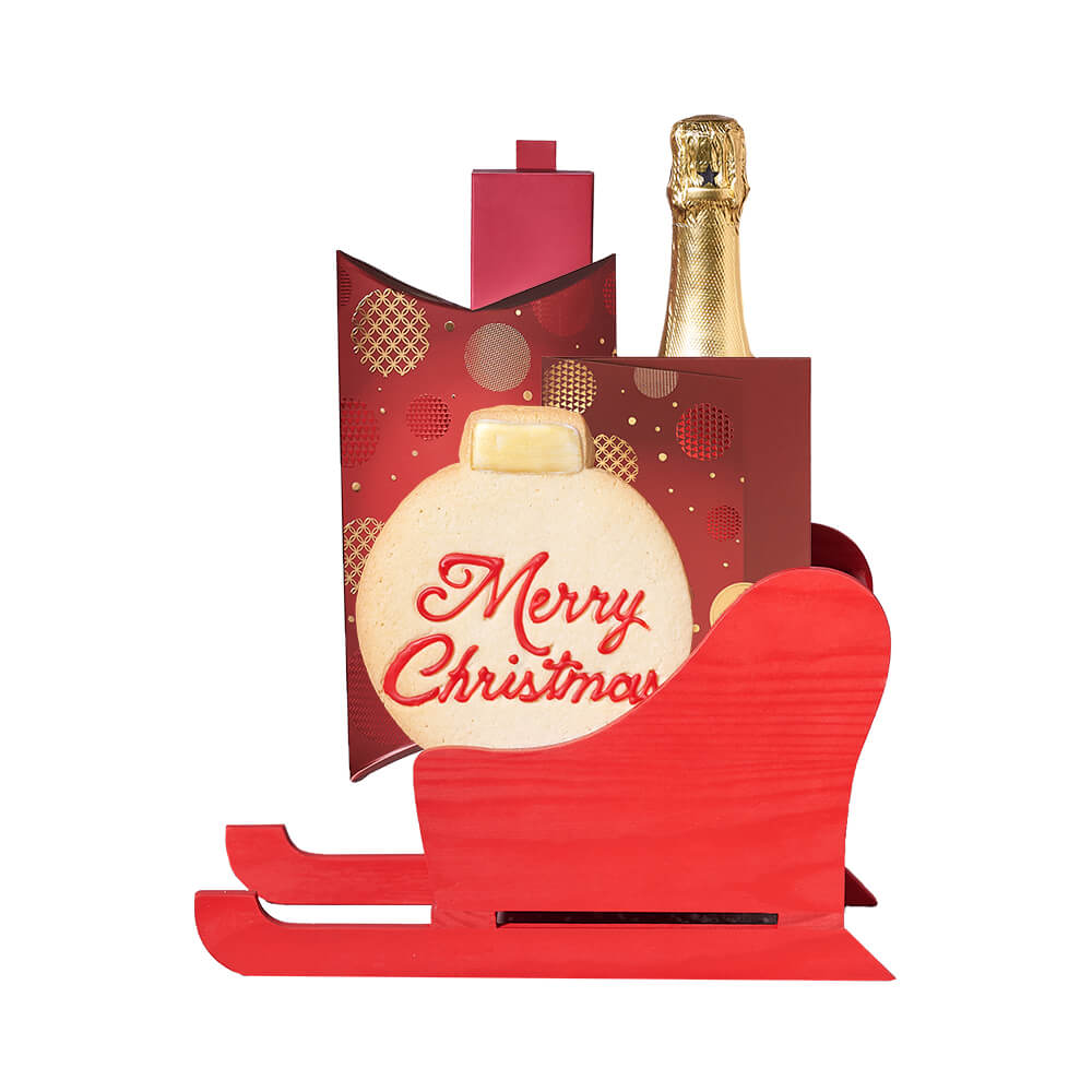 Bubbly Christmas Sleigh Gift, christmas gift, christmas, holiday gift, holiday, gourmet gift, gourmet, champagne gift, champagne, sparkling wine gift, sparkling wine. America Blooms-America Blooms Delivery
