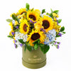 Charming Amber Sunflower Arrangement, assorted flowers arrangement from America Blooms - America Delivery.