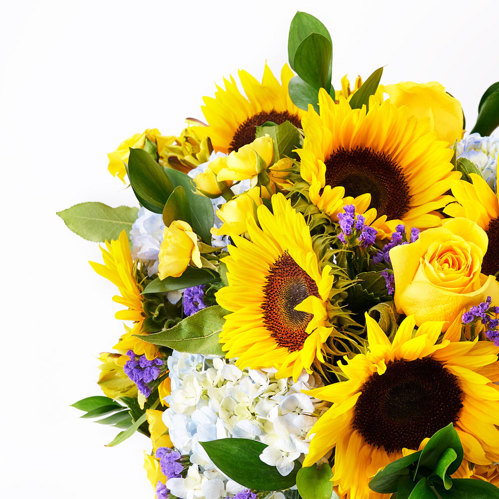 Charming Amber Sunflower Arrangement, assorted flowers arrangement, sunflowers, arrangement delivery blooms america, Blooms America 