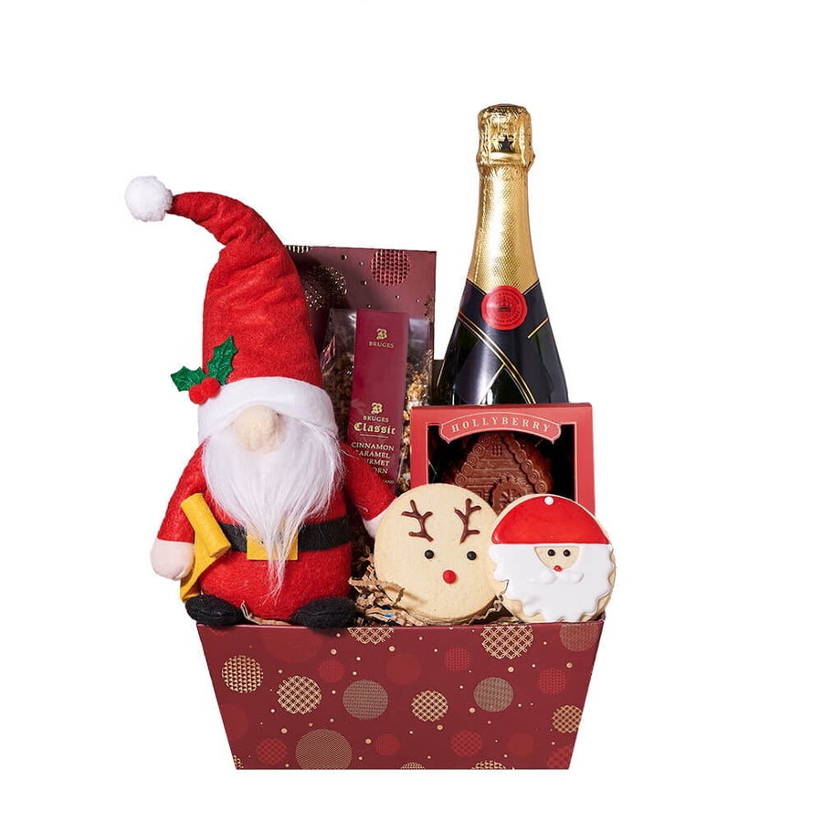 Christmas Champagne & Mr. Claus Gift, christmas gift, christmas, holiday gift, holiday, gourmet gift, gourmet, champagne gift, champagne, sparkling wine gift, sparkling wine