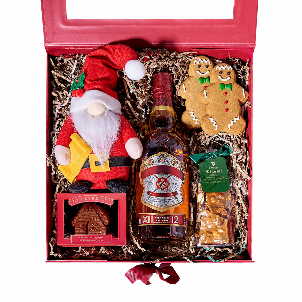 Christmas with Santa Liquor Gift Box, christmas gift, christmas, holiday gift, holiday, gourmet gift, gourmet, liquor gift, liquor. America Blooms-America Blooms Delivery