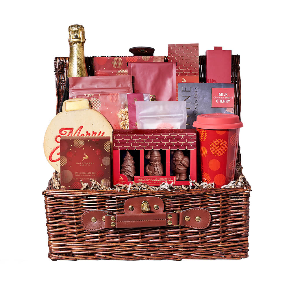 Holiday Sparkling Wine and Gourmet Treats – how the gift is presented