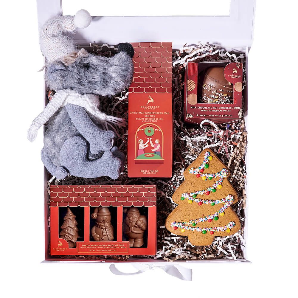 Holiday Mouse Gingerbread Box, christmas gift, christmas, holiday gift, holiday, gourmet gift, gourmet. America Blooms - America Blooms Delivery