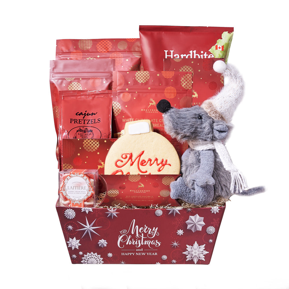 Holiday Mouse &amp; Gourmet Gift Basket, gourmet gift basket, gourmet, christmas gift basket, christmas gift, christmas, holiday gift basket, holiday, holiday gift, candy gift, candy. Blooms America - Blooms America Delivery