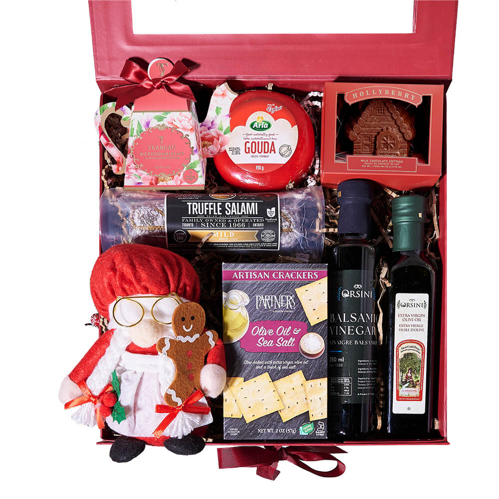 Holiday Mrs. Claus Snack Box, christmas gift, christmas, holiday gift, holiday, gourmet gift, gourmet. America Blooms- America Blooms Delivery