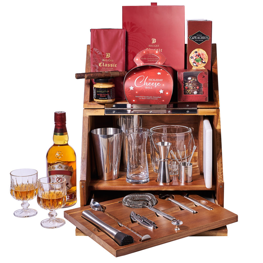Acacia Box Liquor and Cocktail Gift for Holidays – how the gift is presented