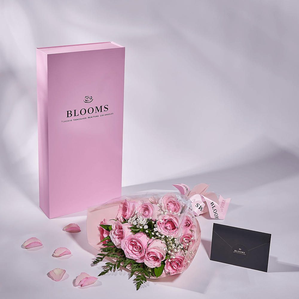 Mother's Day 12 Stem Pink Rose Bouquet with Box, rose gift, rose, mothers day gift, mothers day, America delivery