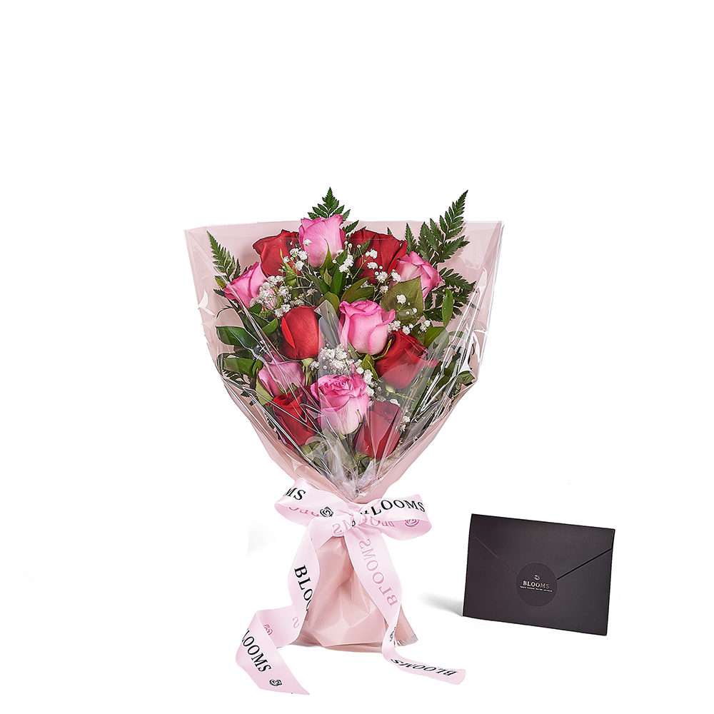 Mother’s Day 12 Stem Red & Pink Bouquet, rose gift, rose, mothers day gift, mothers day, America delivery