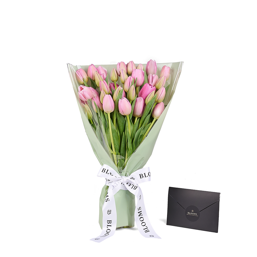 Pink Paradise Tulip Bouquet, tulip gift, tulips, seasonal flower gift, seasonal flowers, flower gift, flowers, America delivery