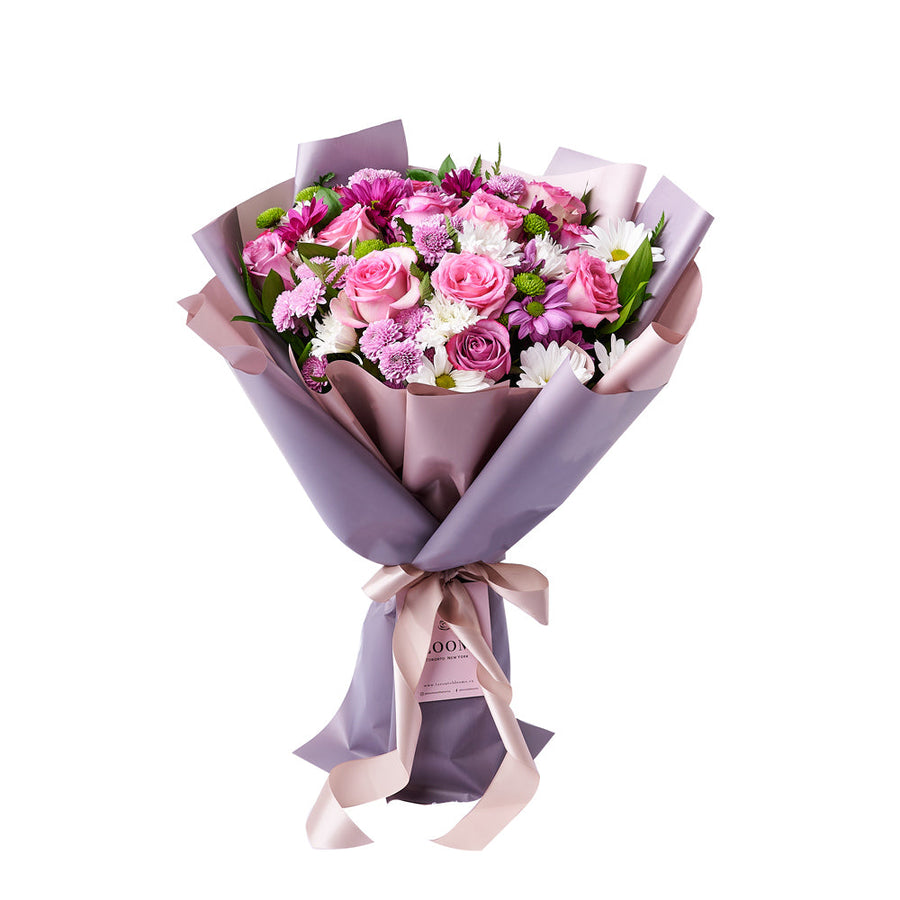Pink & Purple Mixed Daisy Bouquet, rose gift, daisy gift, mixed bouquet. America Blooms Delivery