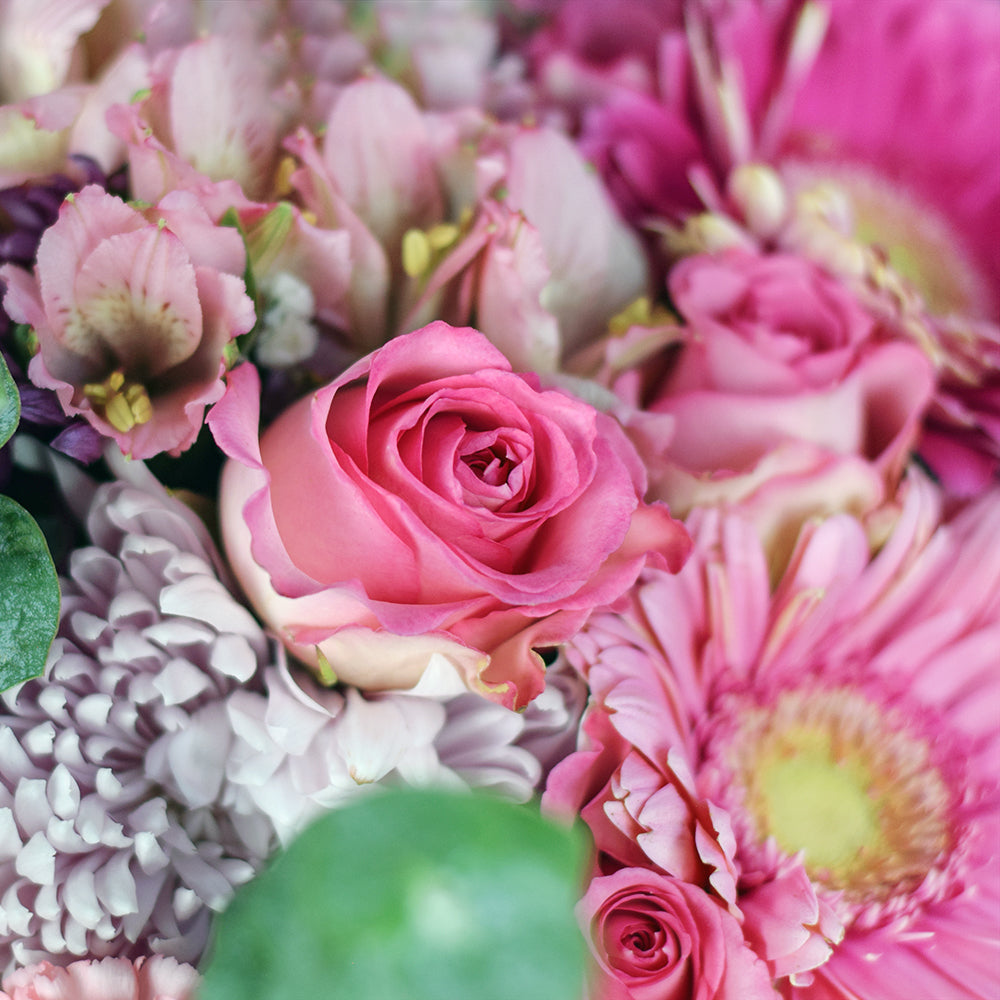 Pretty in Pink Rose Bouquet - Pink Rose - Mixed Floral Bouquet.  Blooms America Delivery