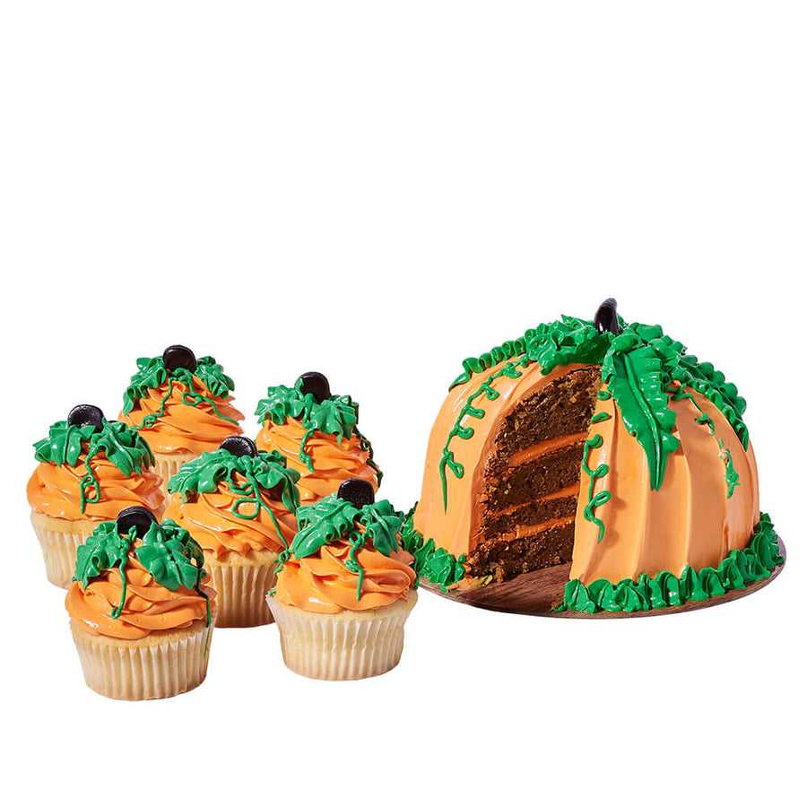 Pumpkin Spice Cake Sharing Set, cake gift, cake, gourmet gift, gourmet, thanksgiving cake, thanksgiving, halloween cake, halloween, fall gift, fall.America Blooms-America BloomsDelivery