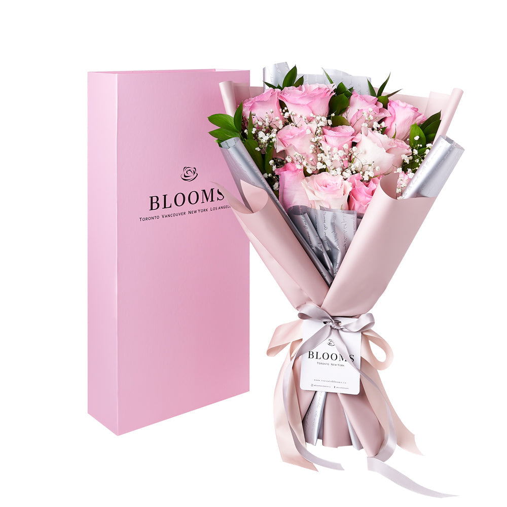 Simply Perfect Pink Rose Bouquet &amp; Box, rose gift, floral gifts, gifts, flowers, mother’s day. America Blooms Delivery