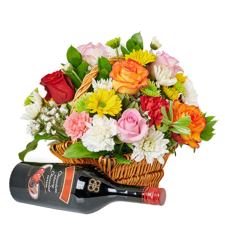 Spirits & Bountiful Mixed Rose Gift Set – Liquor Gifts – Same Day America Blooms delivery