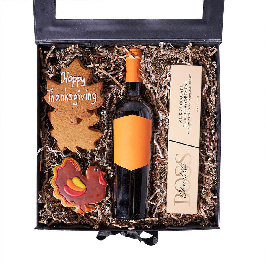 Thanksgiving Wine & Dessert Box, wine gift, wine, thanksgiving gift, thanksgiving, gourmet gift, gourmet. America Blooms-America Blooms Delivery