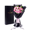 Valentine's Day 12 Stem Pink Rose Bouquet With Designer Box, America Blooms Delivery