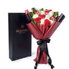 Valentine's Day 12 Stem Red & White Rose Bouquet With Box, America Flower Delivery, Valentine's Day gifts, roses, America Blooms Delivery