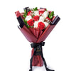 Valentine's Day 12 Stem Red & White Rose Bouquet, America Flower Delivery, roses, Valentine's Day gifts. America Blooms Delivery