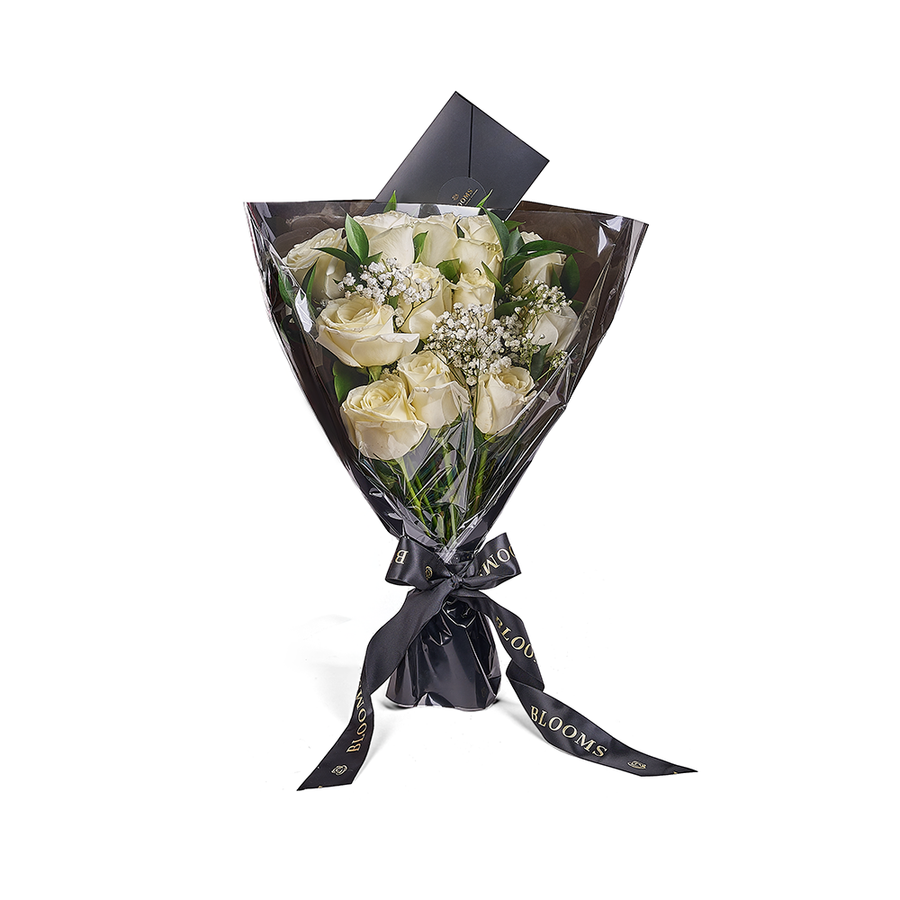 Valentine's Day 12 Stem White Rose Bouquet, America Same Day Flower Delivery, Valentine's Day gifts, roses