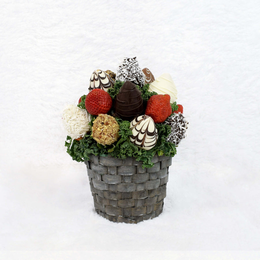Valentine's Day Chocolate Dipped Strawberries Apple Basket, America Blooms Delivery