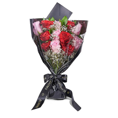 Valentine's Day 12 Stem Red & Pink Rose Bouquet, America Flower Delivery, Valentine's Day gifts, roses. Blooms America Delivery