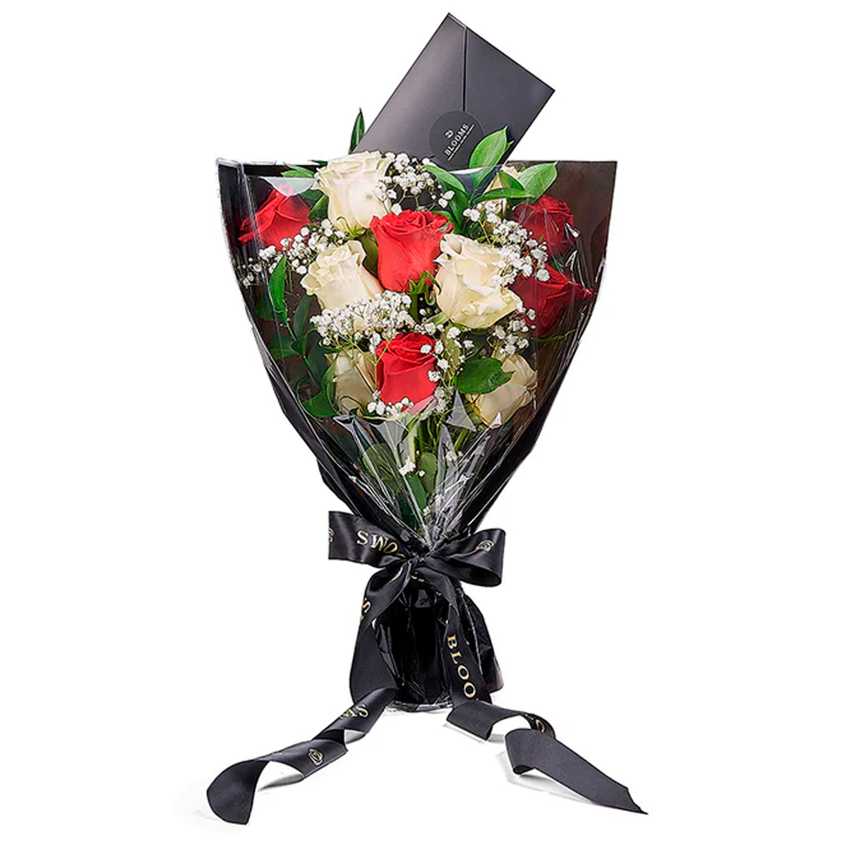 Valentine's Day 12 Stem Red &amp; White Rose Bouquet, America Same Day Flower Delivery, roses, Valentine's Day gifts. America Delivery