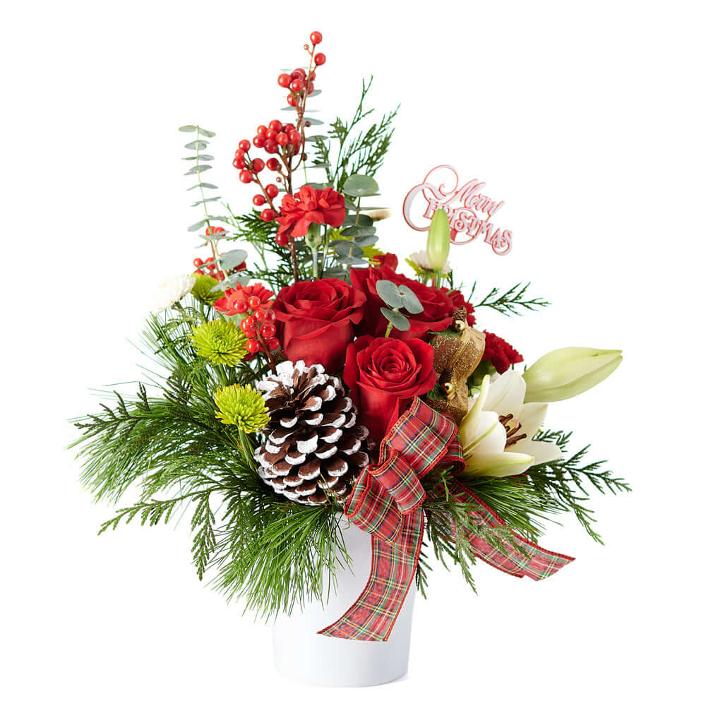 Mixed flower arrangement, holiday,  christmas, Mixed Floral Arrangement,  Floral Arrangement,  Floral Gift, America Blooms Delivery