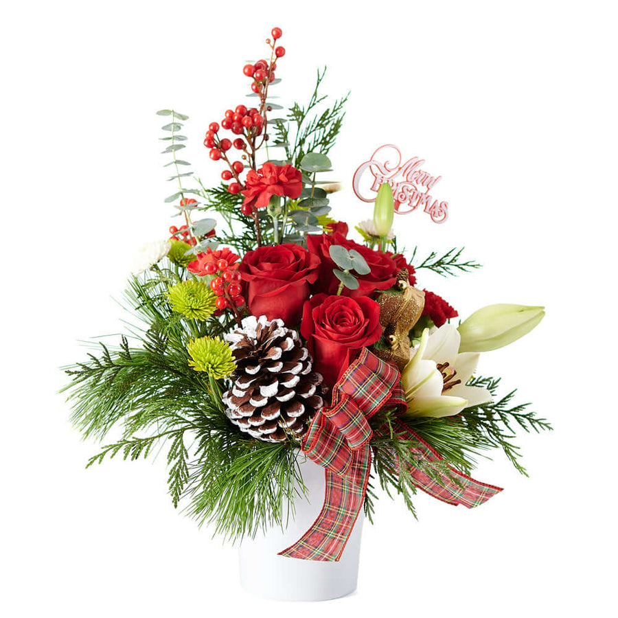Mixed flower arrangement, holiday,  christmas, Mixed Floral Arrangement,  Floral Arrangement,  Floral Gift, America Blooms Delivery