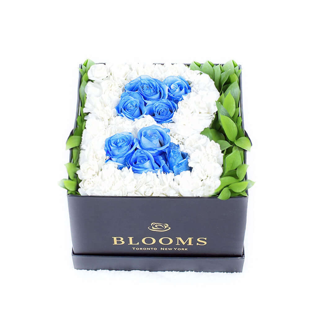 Welcome Baby Boy Flower Box - Baby Shower Floral Hat Box - America Blooms- America Blooms Delivery