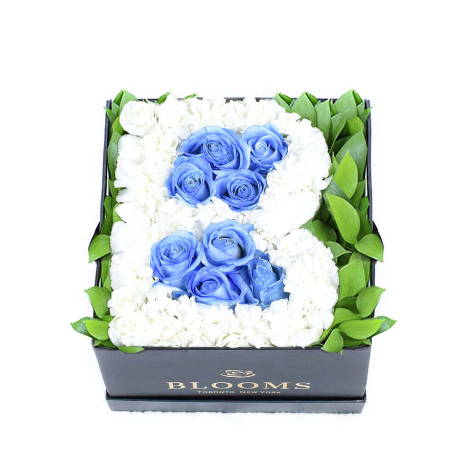 Welcome Baby Boy Flower Box - Baby Shower Floral Hat Box - America Blooms- America Blooms Delivery