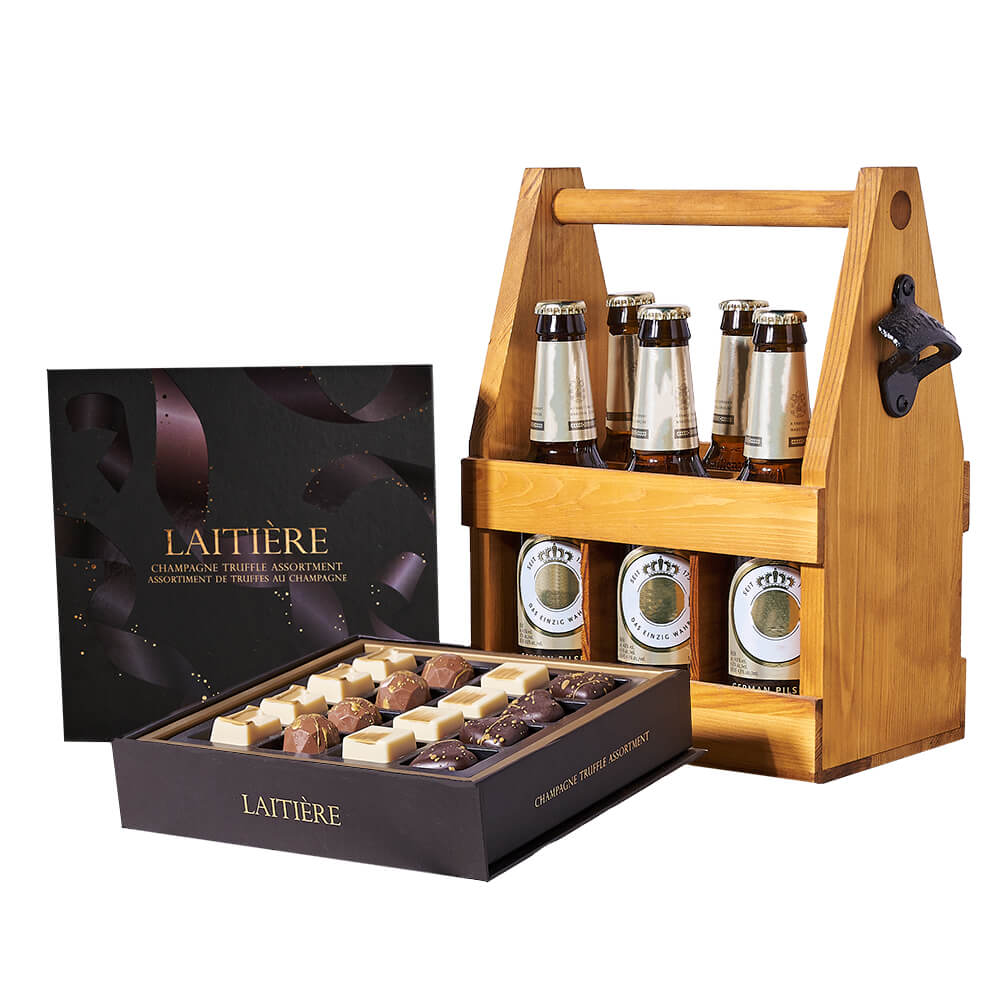 Beer &amp; Truffle Graduation Gift, gourmet gift, gourmet, chocolate gift, chocolate, beer gift, beer, graduation gift, graduation. America Blooms