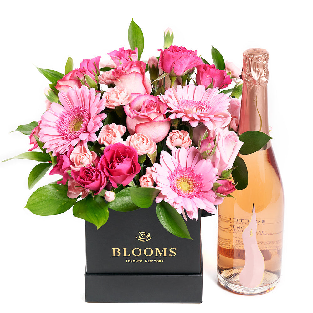 Boundless Cheer Flowers &amp; Champagne Gift - Champagne Gifts - America Blooms Delivery