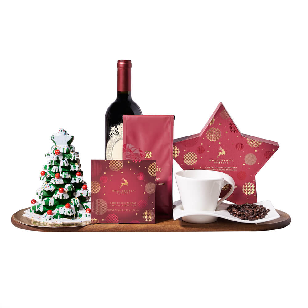 Holiday Wine and Coffee Gift Box – how the gift is presented