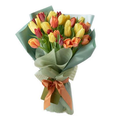 Country Garden Tulip Bouquet. Multi Colour Tulip Bouquet from America Blooms - America Delivery.