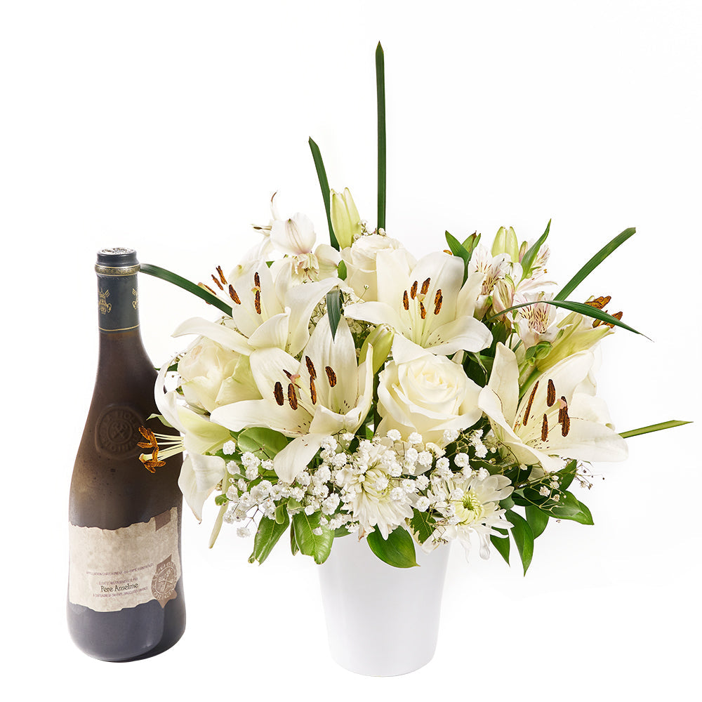 Everyday Luxury Flowers &amp; Wine Gift from America Blooms - America Delivery.