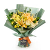 Floral Sunrise Mixed Bouquet & Champagne, Mixed flower bouquet and Champagne from America Blooms -  America Delivery.