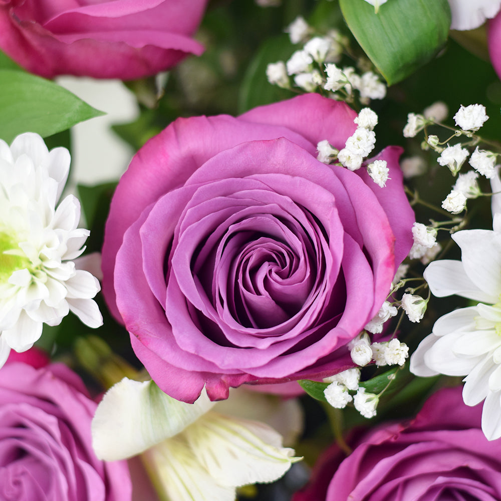 Livewire Lilies Chocolate & Wine Flower Gift, from America Blooms - Same Day America Delivery.